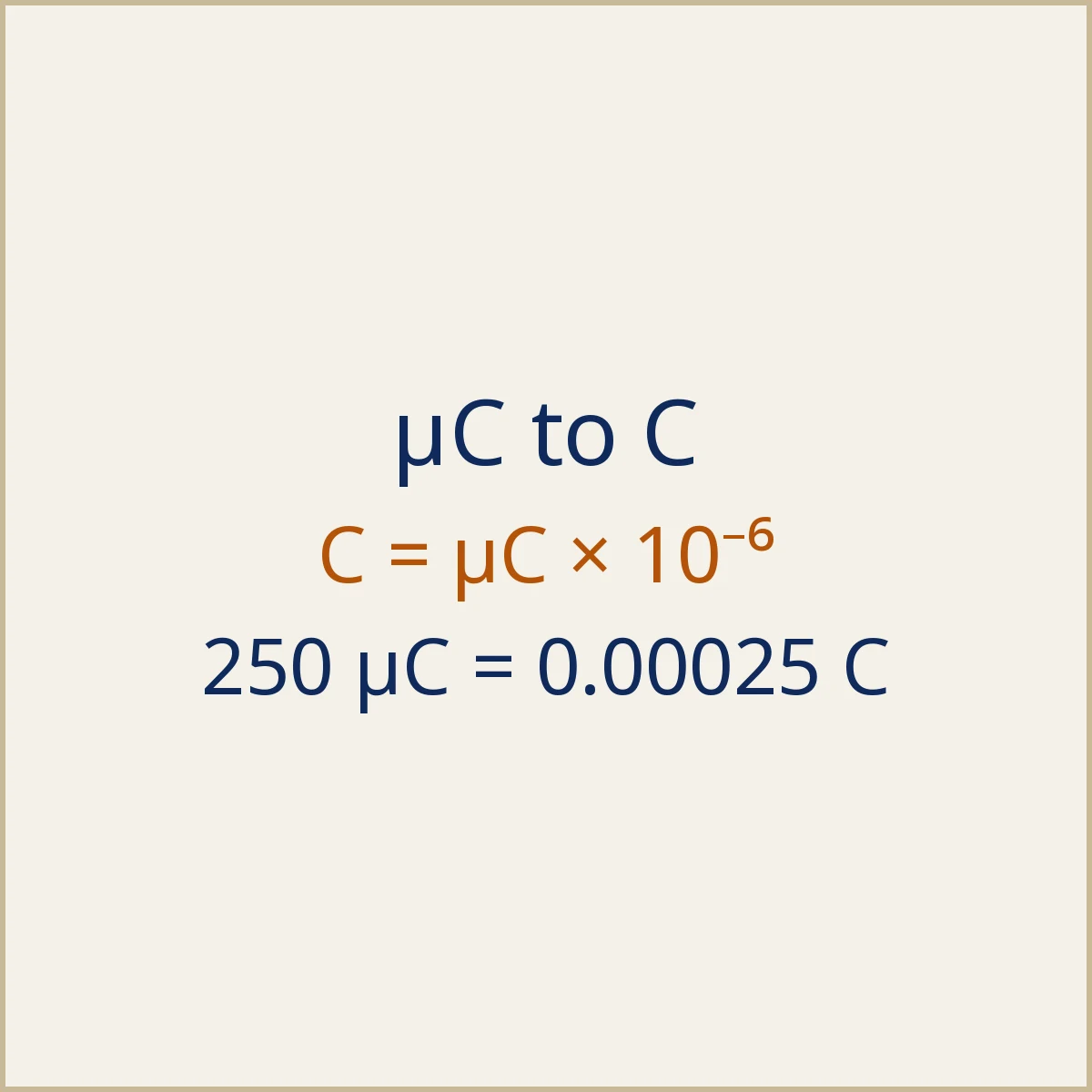 Microcoulomb to Coulomb (µC to C) Converter: illustration 1