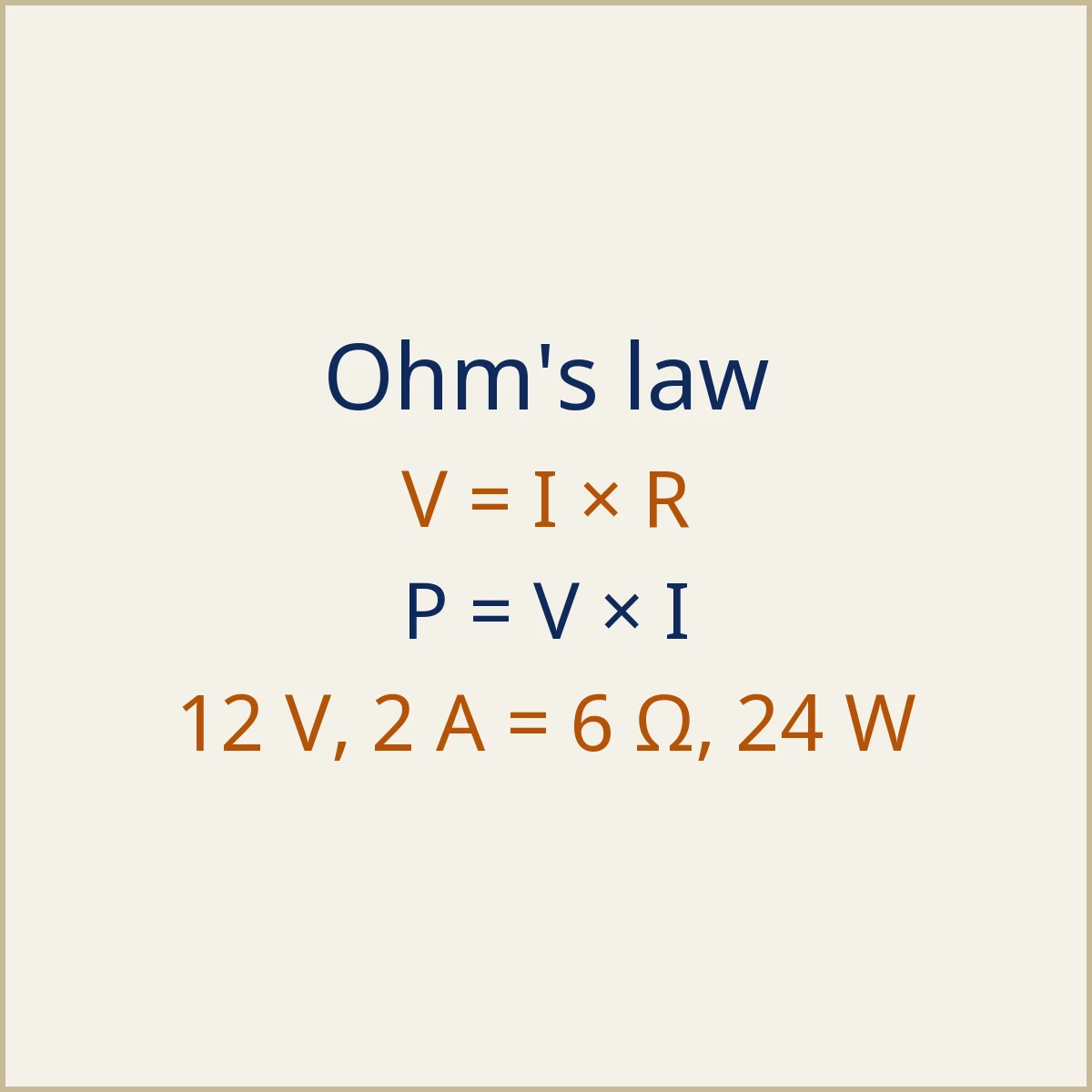 Ohm's Law Calculator: Volts, Amps, Ohms & Watts: illustration 1