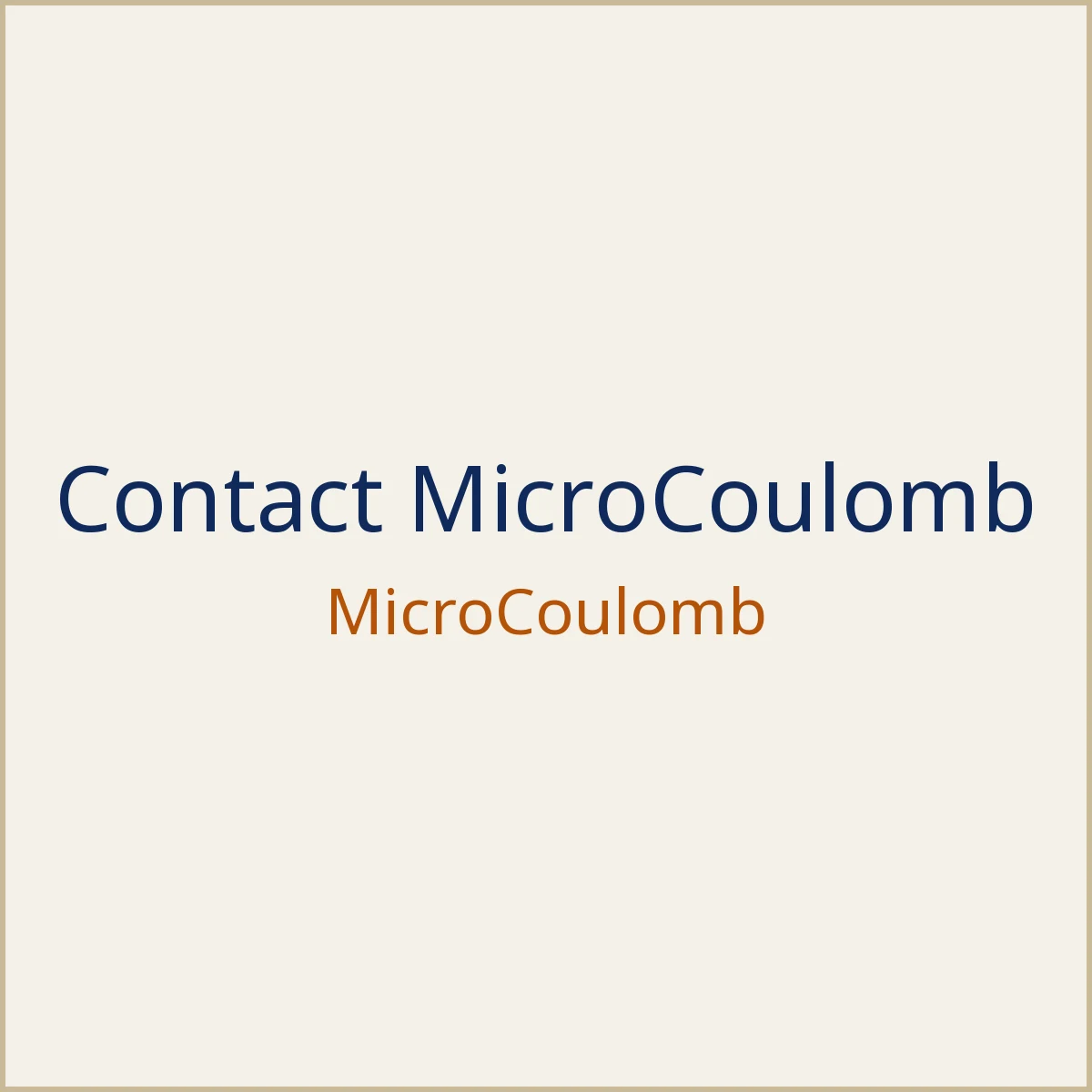 Contact MicroCoulomb: illustration 1